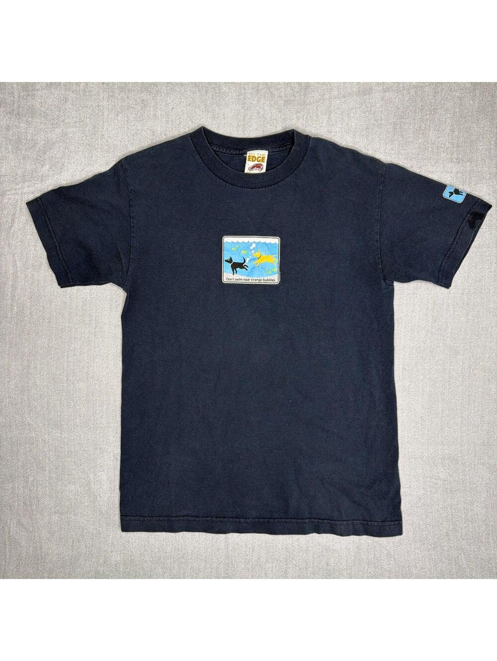 VTG 2001 Pacsun Dont Swim Near Strange Bubbles To The Edge Prime Cut Tees Small